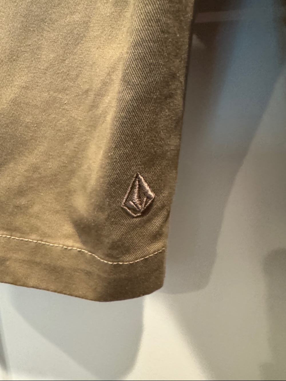 Volcom Men's Flat Front Shorts in Khaki Brown - Picture 5 of 9
